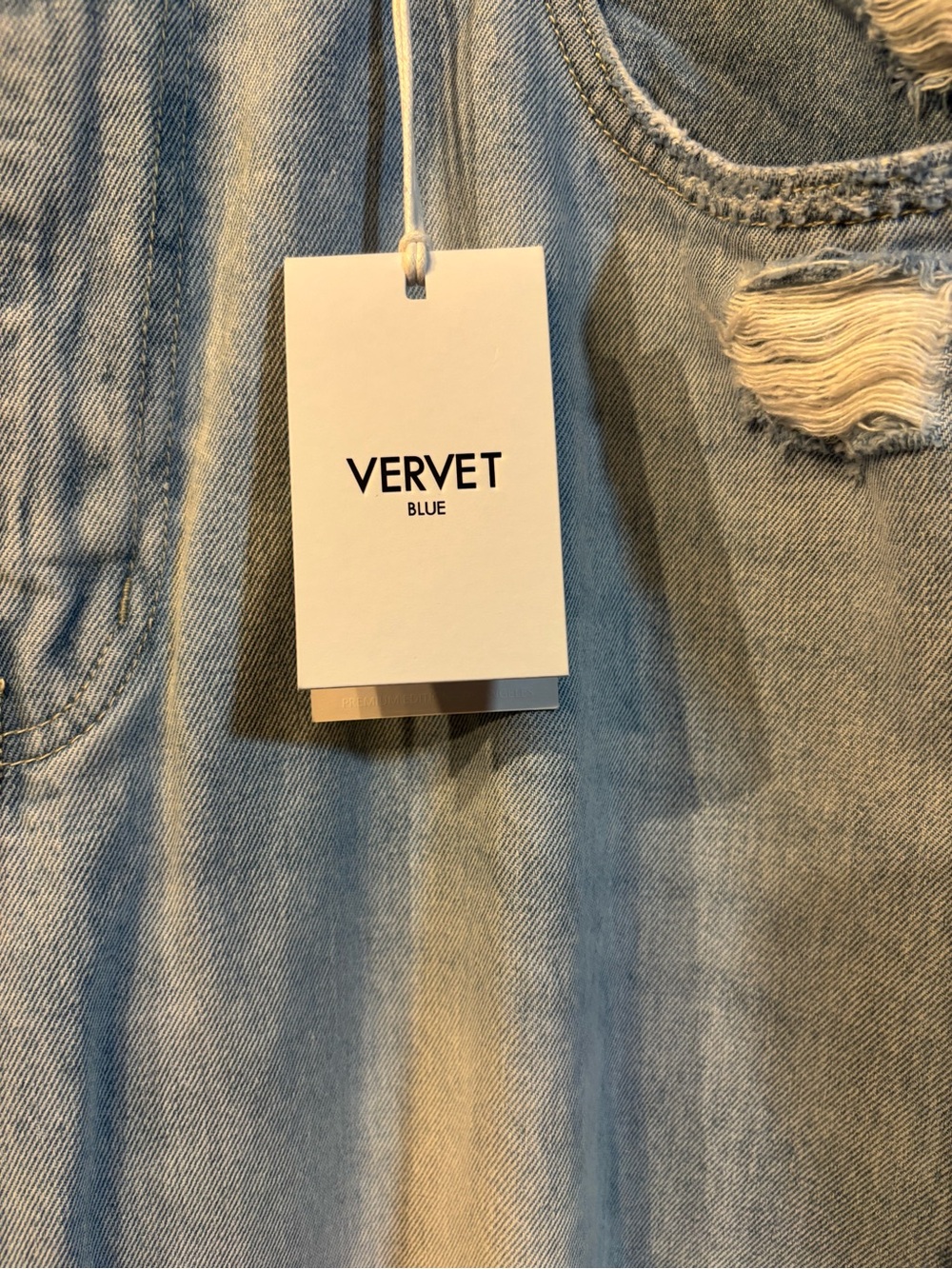 NWT Vervet Blue Leslie 90s Vintage Flare Jeans Size 32 Distressed Wide Leg - Picture 6 of 8